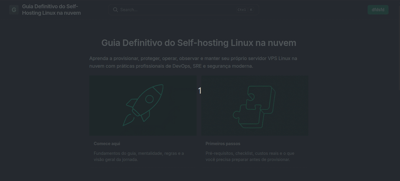 Prévia visual do guia